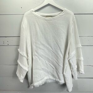 Cynthia Rowley Cream White Short Sleeve Top Size 1X